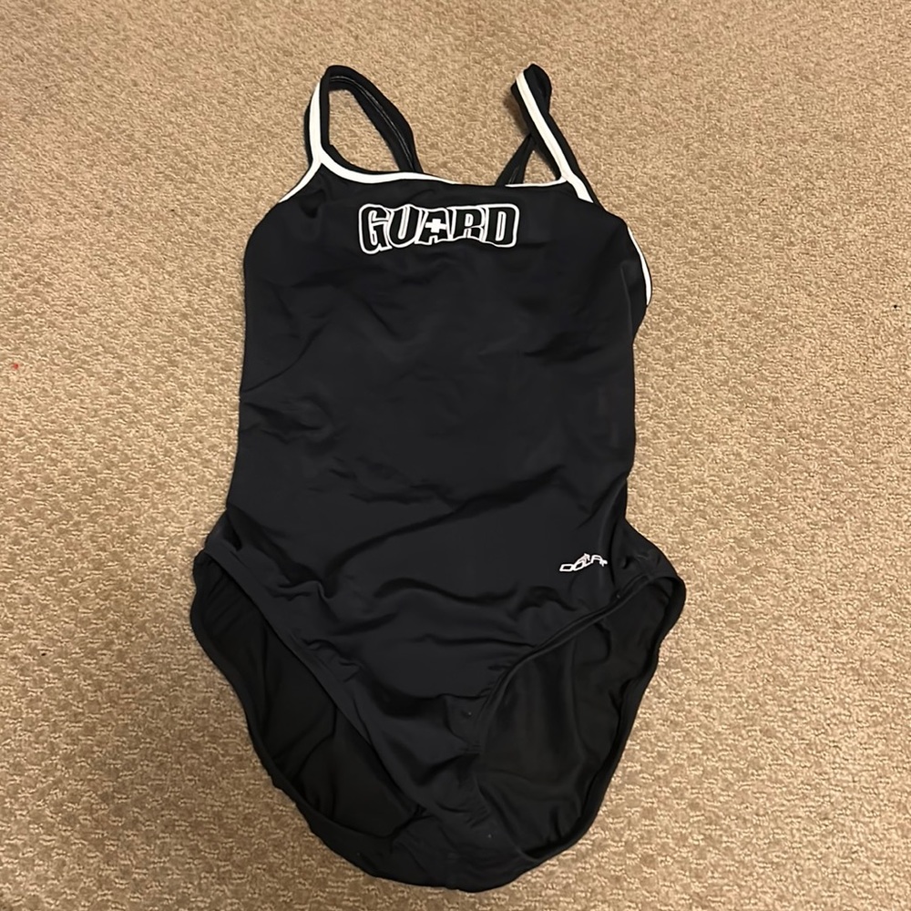 Black lifeguard onesie swimsuit
